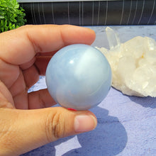 Load image into Gallery viewer, Blue Chalcedony Sphere "B"