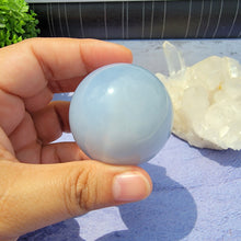 Load image into Gallery viewer, Blue Chalcedony Sphere "B"