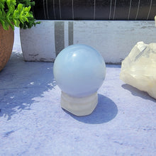 Load image into Gallery viewer, Blue Chalcedony Sphere "F"