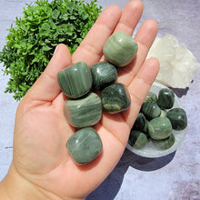 Load image into Gallery viewer, Green Hair Jasper Tumbled Stones