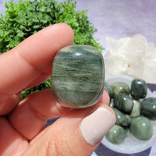 Load image into Gallery viewer, Green Hair Jasper Tumbled Stones