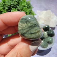 Load image into Gallery viewer, Green Hair Jasper Tumbled Stones