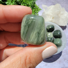 Load image into Gallery viewer, Green Hair Jasper Tumbled Stones