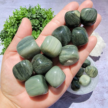 Load image into Gallery viewer, Green Hair Jasper Tumbled Stones