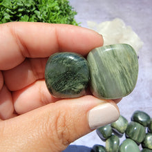 Load image into Gallery viewer, Green Hair Jasper Tumbled Stones