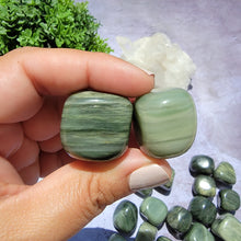 Load image into Gallery viewer, Green Hair Jasper Tumbled Stones