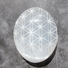 Load image into Gallery viewer, Flower of Life Selenite Palm Stones