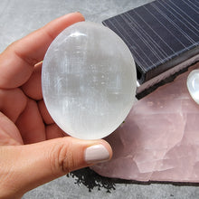 Load image into Gallery viewer, Hamsa Selenite Palm Stones