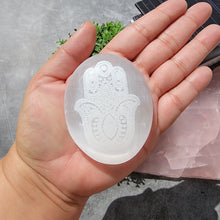 Load image into Gallery viewer, Hamsa Selenite Palm Stones