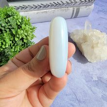 Load image into Gallery viewer, Blue Chalcedony Palm Stone "K"