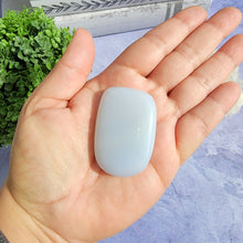 Load image into Gallery viewer, Blue Chalcedony Palm Stone "K"