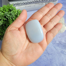 Load image into Gallery viewer, Blue Chalcedony Palm Stone "K"
