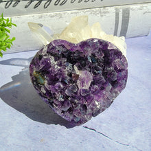 Load image into Gallery viewer, Amethyst Heart "K"