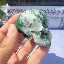 Load image into Gallery viewer, Moss Agate Skull "I"