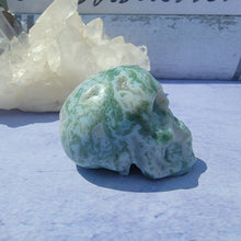 Load image into Gallery viewer, Moss Agate Skull "D"