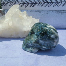 Load image into Gallery viewer, Moss Agate Skull "A"
