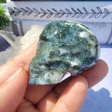 Load image into Gallery viewer, Moss Agate Skull "A"