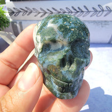 Load image into Gallery viewer, Moss Agate Skull "A"