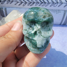 Load image into Gallery viewer, Moss Agate Skull "C"