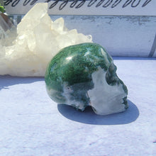 Load image into Gallery viewer, Moss Agate Skull "F"