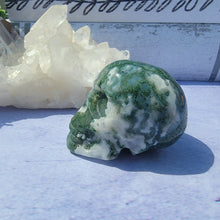 Load image into Gallery viewer, Moss Agate Skull "F"