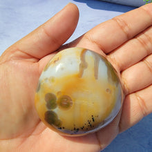Load image into Gallery viewer, 8th Vein Ocean Jasper Palm Stone "O"