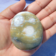 Load image into Gallery viewer, 8th Vein Ocean Jasper Palm Stone "I"