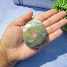 Load image into Gallery viewer, 8th Vein Ocean Jasper Palm Stone "I"
