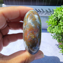 Load image into Gallery viewer, 8th Vein Ocean Jasper Palm Stone "W"