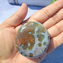 Load image into Gallery viewer, 8th Vein Ocean Jasper Palm Stone "W"