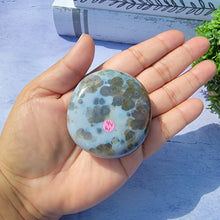 Load image into Gallery viewer, 8th Vein Ocean Jasper Palm Stone "W"