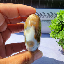 Load image into Gallery viewer, 8th Vein Ocean Jasper Palm Stone "D"