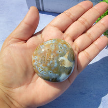 Load image into Gallery viewer, 8th Vein Ocean Jasper Palm Stone "D"