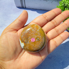 Load image into Gallery viewer, 8th Vein Ocean Jasper Palm Stone "D"