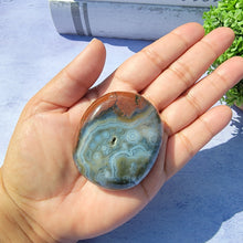 Load image into Gallery viewer, 8th Vein Ocean Jasper Palm Stone "A"