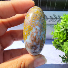 Load image into Gallery viewer, 8th Vein Ocean Jasper Palm Stone "O"