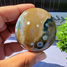 Load image into Gallery viewer, 8th Vein Ocean Jasper Palm Stone "J"