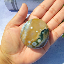 Load image into Gallery viewer, 8th Vein Ocean Jasper Palm Stone "J"