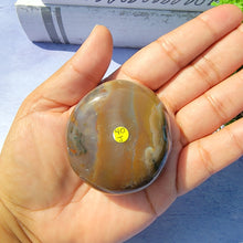 Load image into Gallery viewer, 8th Vein Ocean Jasper Palm Stone "J"