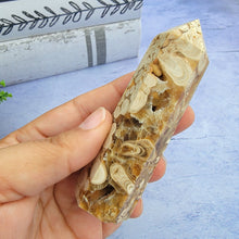 Load image into Gallery viewer, Amber Calcite Tower "N"