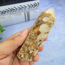 Load image into Gallery viewer, Amber Calcite Tower "N"
