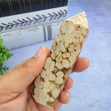 Load image into Gallery viewer, Amber Calcite Tower "N"
