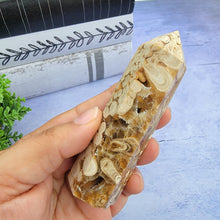 Load image into Gallery viewer, Amber Calcite Tower "N"