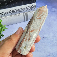 Load image into Gallery viewer, Crazy Lace Agate w/ Druzy Tower "G"