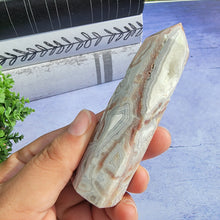 Load image into Gallery viewer, Crazy Lace Agate w/ Druzy Tower "G"