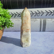 Load image into Gallery viewer, Crazy Lace Agate w/ Druzy Tower "N"