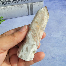Load image into Gallery viewer, Crazy Lace Agate w/ Druzy Tower "N"