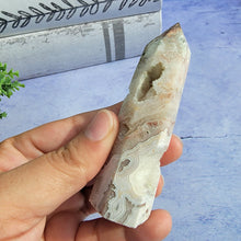 Load image into Gallery viewer, Crazy Lace Agate w/ Druzy Tower "N"