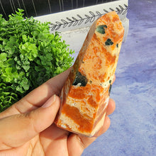Load image into Gallery viewer, Blue Apatite & Orange Calcite Tower "B"