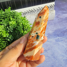 Load image into Gallery viewer, Blue Apatite & Orange Calcite Tower "B"